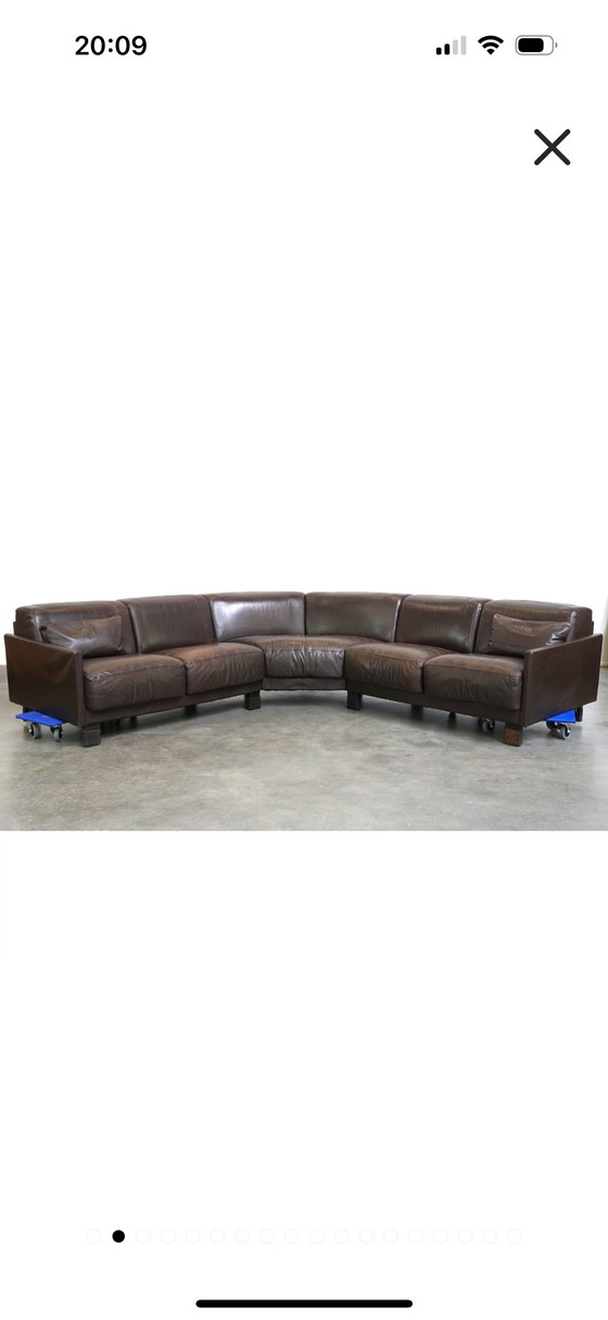 Image 1 of Canapé d'angle vintage en cuir des années 70