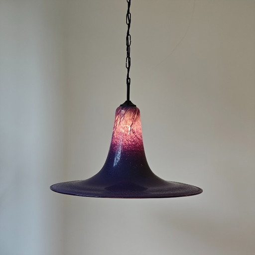 Vintage purple Witch Hat pendant lamp glass