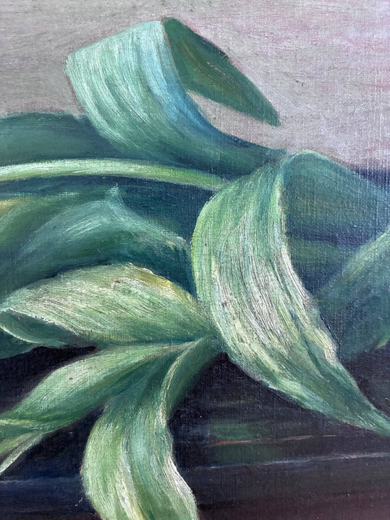 Image 1 of Vintage original flower oil painting, tulips still life art