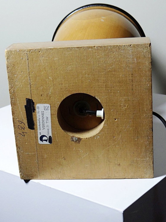 Image 1 of Large Le Dauphin "Verdennes" lamp, turned wood, vintage 1970s