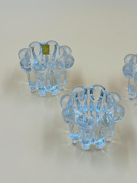 Image 1 of Set di 3 candelieri in vetro vintage – Vetreria Reims