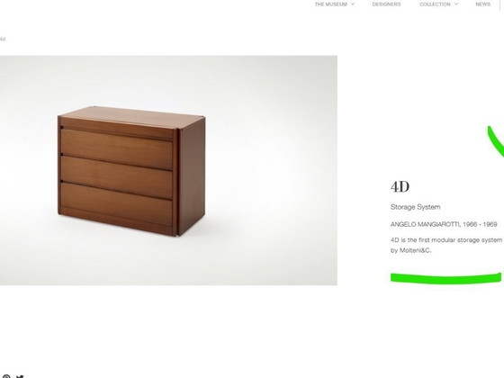 Image 1 of Mobile bar serie Angelo Mangiarotti 4D in noce nazionale anni '70