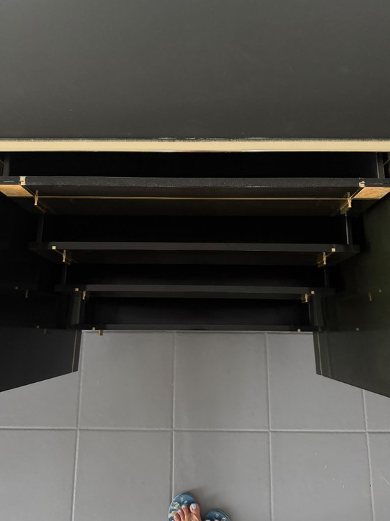 Pierre Cardin Sideboard With Brass Black Lacquered Shell Inlays, 1980 – Wood (photo 19 of 64)