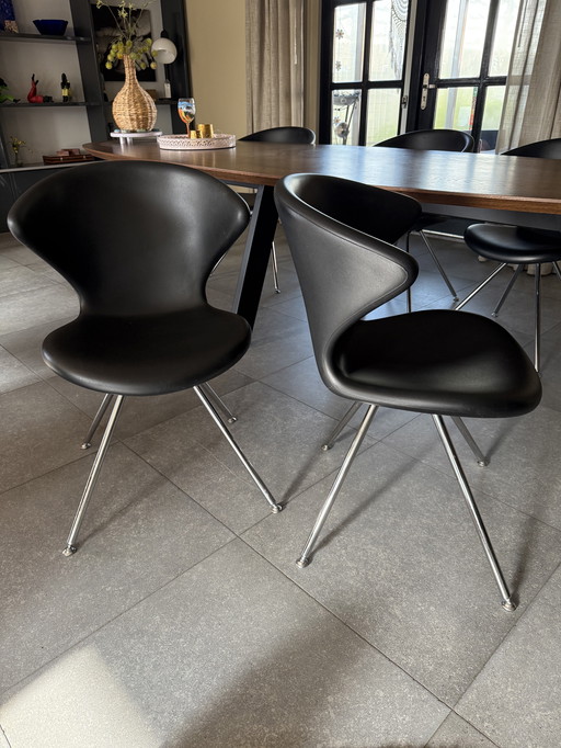 5 sillas de comedor Tonon concept 902.01 en cromo negro
