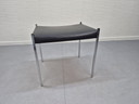 Vintage footstool/stool/ottoman. Square chrome tubular frame
