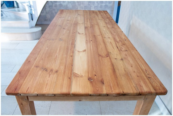 Image 1 of Farmhouse table, draper's table, solid wood, mid-20th century, restored