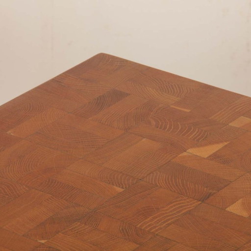 Tavolo da pranzo rettangolare con piano in legno verticale, 1980