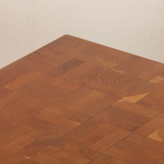 Image 1 of Rechthoekige eettafel met staand houten blad, 1980