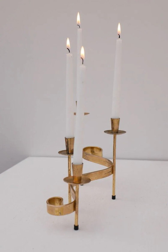 Image 1 of Chandeliers en métal de style moderne du milieu du siècle, conçus par Gunnar Ander pour Ystad-Metall, Suède, années 1960