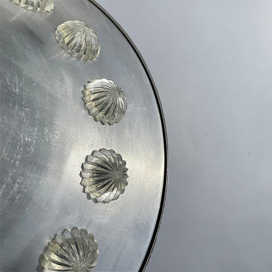 Lampe suspendue trompette en aluminium argenté, style moderne du milieu du siècle, avec diffuseur en verre (photo 13 of 15)