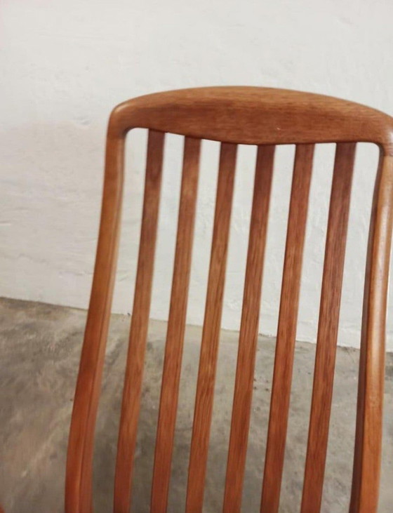 4 x Sedie da pranzo danesi mid-century di Schou Andersens – Tessile, Legno (photo 7 of 7)