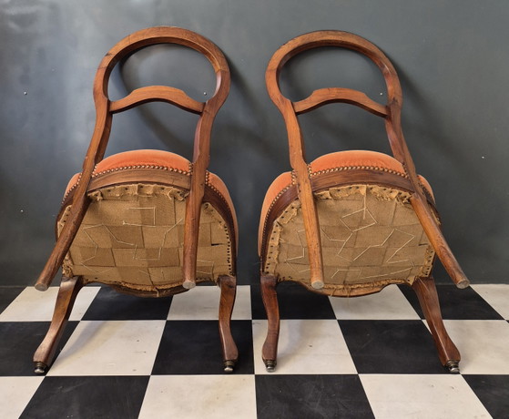 Image 1 of Paar niedrige Sessel im Louis-Philippe-Stil in sehr gutem Zustand