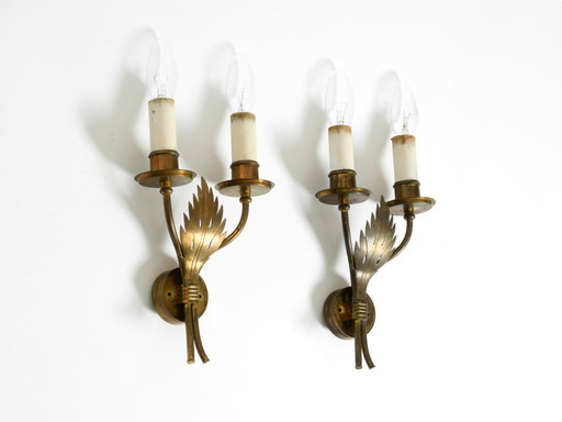 Une paire de rares et belles appliques murales en laiton modernes du milieu du siècle par Vereinigte Werkstätten