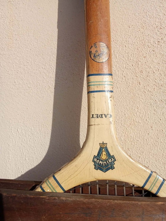 Image 1 of Vintage wooden tennis racket – Wisden / Triumph / Cadet – Made in England
