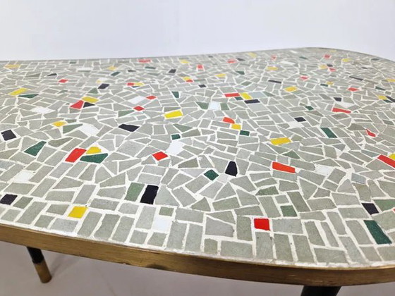 Mesa de Centro Mosaico Mid-Century, Libros de arte, Latón, Negro, Mid Century Modern (foto 6 de 10)