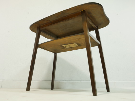 Image 1 of Vintage eiken bijzettafel - jaren 60, Duitsland