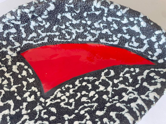 Image 1 of Vintage Vallauris foam ceramic bowl black-white-red