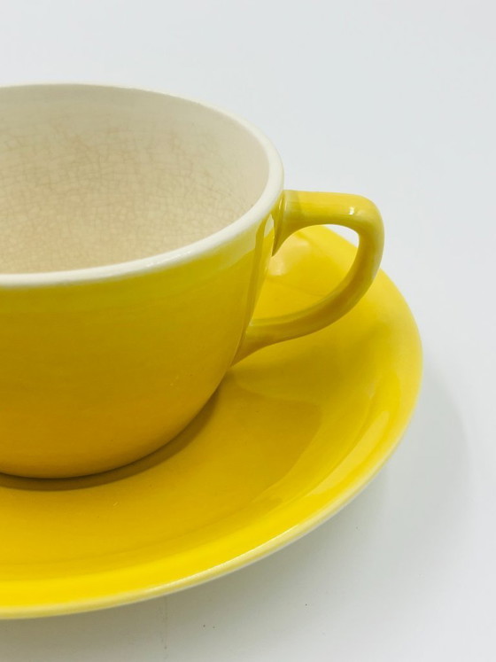 Image 1 of Vintage Boch Belgium 10-cup yellow tea set