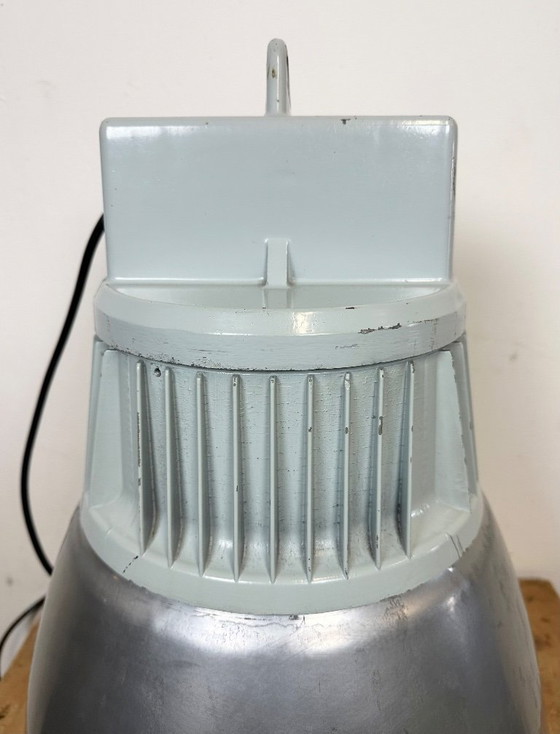 Image 1 of Vintage Silver Industrial Factory Pendant Lamp from Elektrosvit, 1960s
