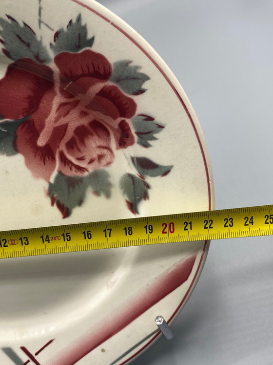 Assiette Digoin Sarreguemines – Motif 'La Rose' – Art Déco – Vaisselle, Art Deco (photo 3 of 3)