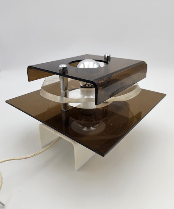 Image 1 of Wandlamlamp kunststof Herda jaren 70 