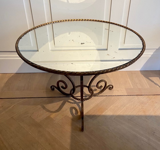 Image 1 of Gilded Coffee table with antique glass mirror top