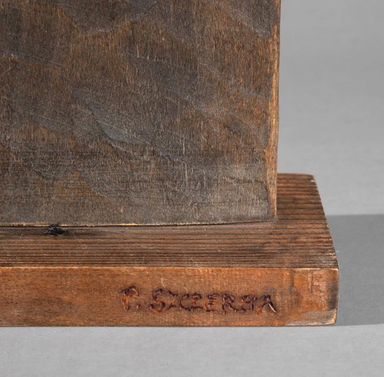 Image 1 of Pawel Szczerba wooden sculpture “Nike” 1959 signed