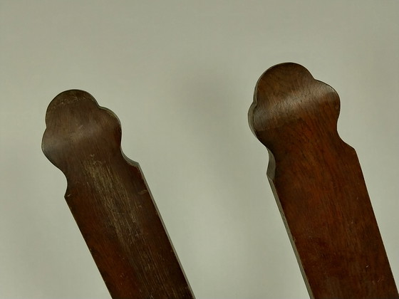 Image 1 of Set van 2 Vintage Houten Krukjes