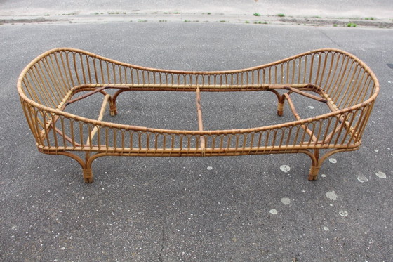 Image 1 of Vintage Italian rattan bed 1950/60's
