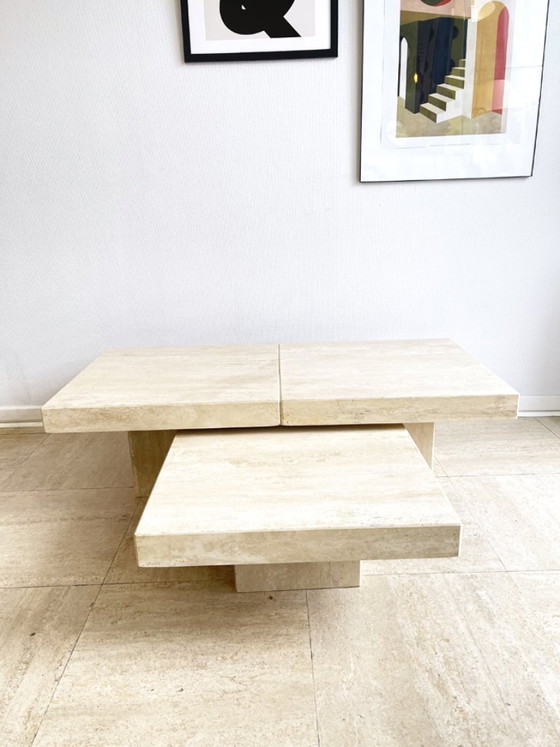 Tavolino modulare in travertino – design scultoreo anni '70 – Tavolini da caffè (photo 4 of 9)