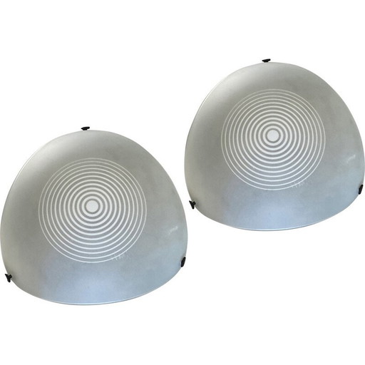 Vintage glass and metal wall lamps by Ernesto Gismondi, 1980