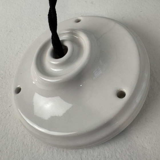 Image 1 of ANTIQUE ART DECO OPALINE PENDANT LIGHT