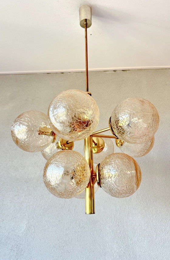 Vintage Kaiser Leuchten Sputnik – Pendant lamps, Glass, Brass (photo 2 of 14)
