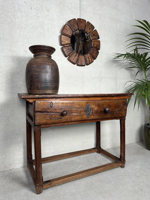 Antique wooden pitcher