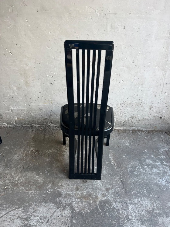 Image 1 of Satz von 6 Stühlen mit hoher Rückenlehne - 1980er Design