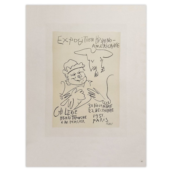 Image 1 of Pablo PICASSO AF 1951 - Litografia Esposizione Hispano-Américaine 1959