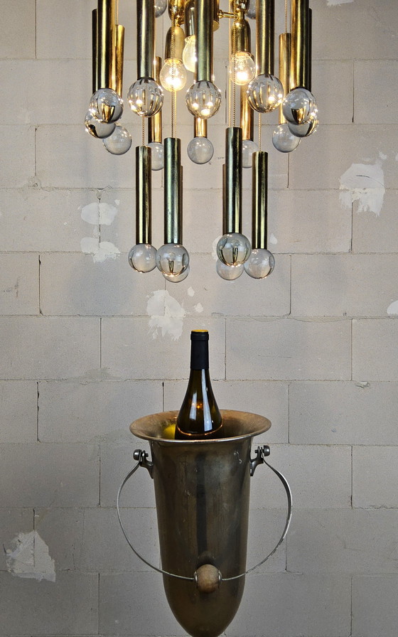 Image 1 of Vintage Itilian design chandelier gaetano sciolari (1970) Italian design murano chandelier