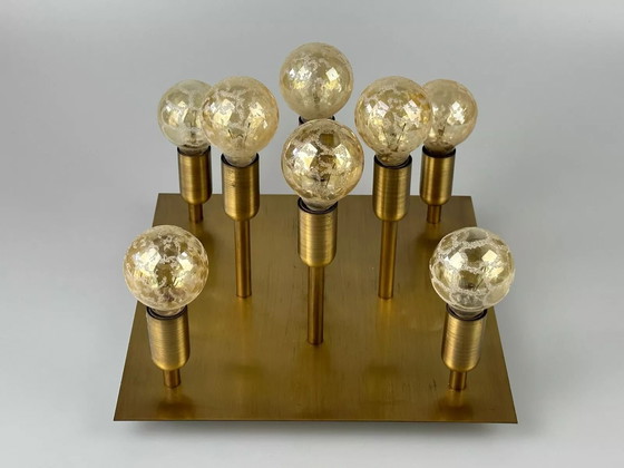 Image 1 of 60s 70s plafondlamp Sölken Leuchten Duitsland Design messing Space Age