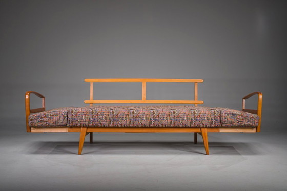 Image 1 of  Vintage Cherrywood and Wool Daybed from Knoll Antimott, 1950s-1960s