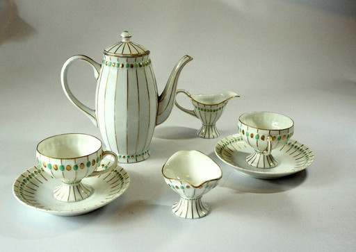 Mäbendorf-Porzellan 1882 pure hand-painted - Art Deco Mocha Service