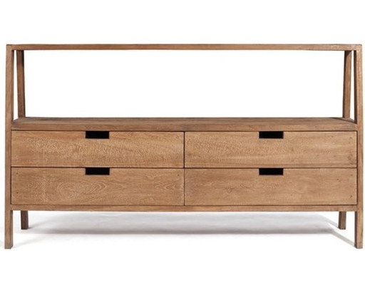 LOMBOK Sumatra brede boekenkastladder, gerecycled teakhout, bruin, 150 x 38 x 85 cm