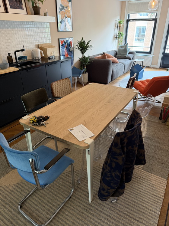 Image 1 of New oak dining table with Tiptoe legs 150 x 80