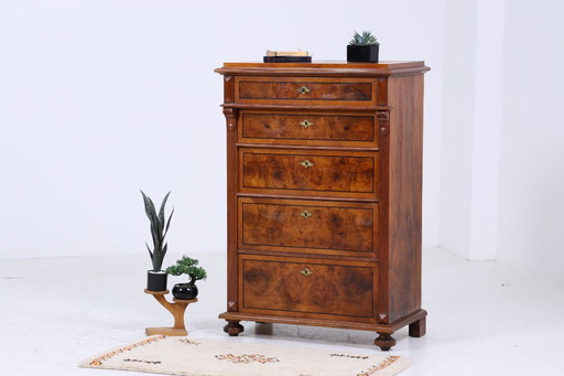Antique chest of drawers | vintage drawer cabinet retro office cabinet storage wood #05-71
