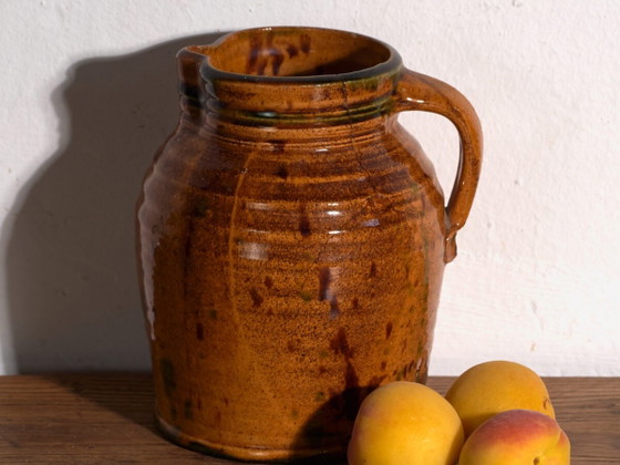 Antique folk glazed pottery jug – Central Europe, circa 1930 – Crockery, Rustic (photo 2 of 28)