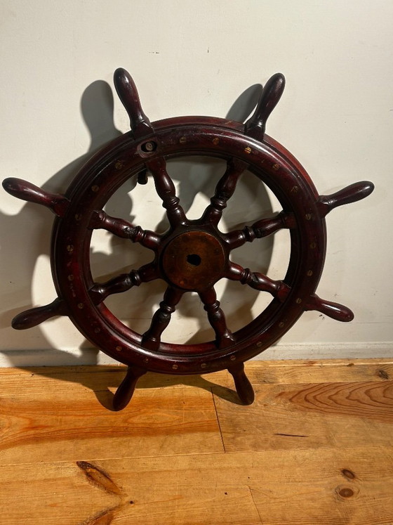 Seltenes antikes Schiffssteuerrad aus Norwegen, um 1920 – Bjørn Skavnes Skipsrattverksted (photo 20 of 24)