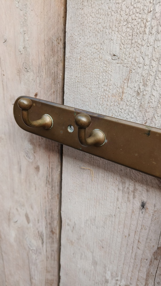 Image 1 of Industriële Zwaar Koperen Vintage Kapstok