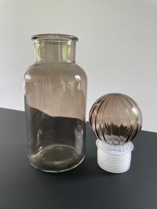 Decorative bottle made of gray glass