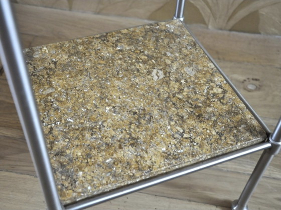 Image 1 of Tavolino in acciaio inossidabile di marmo