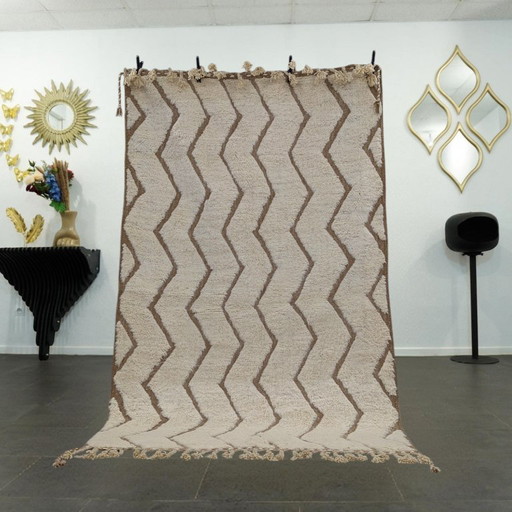 Berberteppich – 259 cm x 160 cm – weiße Wolle