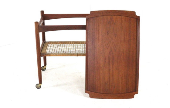 Image 1 of Chariot Poul Hundevad avec plateau amovible en teck vintage